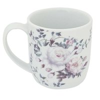 Jogo 24 Xícaras Grande de Chá Café Florida Porcelana 360ml Branca Caneca Germer Garden Urban