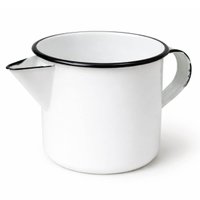 Caneca Esmaltada Branca Bico 1L Metallouça Preparo Aquecer e Servir Bebidas