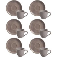 Jogo 6 Xícaras Chá com Pires Porto Brasil 170ml Bio Shimeji Mesa Posta Casa Cozinha