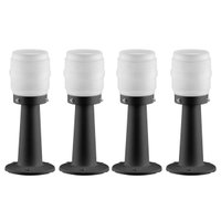 Jogo 4 Balizadores Jardim 14x36cm Alumínio Preto Modelo Globo Decorativo Timoneiro Dital