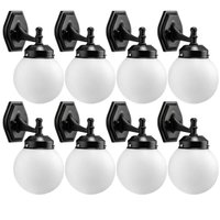 Kit 8 Luminárias de Parede Globo Arandelas Decorativas Jardins Dital Corredores Caminhos Luminosos