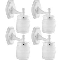 Kit 4 Luminárias de Parede Brancas Jardins com Globo Quintais Entradas Caminhos Bivolt E27 Dital