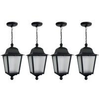 Kit 4 Luminárias de Teto Termoplástico Preto Pendente Bivolt Iluminação Interna Soberana Dital