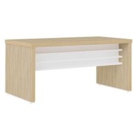 Mesa Escritorio Tampo Tamburato 159x80 cm Carvalho Branco Artany