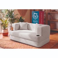 Sofá Cama Muna 1,88m Xpand Tech Tecido Bouclê Cinza Claro Cama inBox