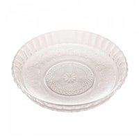 Prato para Bolo Lyor Angel 30x6cm Vidro Travessa Alta Redonda para Servir Decorar