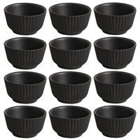 Kit 12 Ramequins 170ml Cerâmica Preto Matte Artesanal Porto Brasil Molheira Restaurante Bar