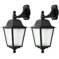 Kit 2 Arandelas Clássicas de Parede Termoplástico Preto Bivolt Lente Fosca E27 Soberana Dital