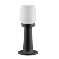 Balizador de Jardim Preto 14x36cm Alumínio Termoplástico E27 Globo Timoneiro Leitoso Dital