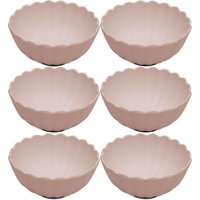 Kit 6 Cumbucas Bowls Bege Linha Gerbera 12cm Melamina Servir Petiscos Entradinhas e Porções Lyor