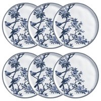 Jogo 6 Pratos Sobremesa 21cm Bio Rouxinol Porto Brasil Cerâmica Stonerawe Mesa Posta