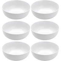 Kit 6 Saladeiras de Melamina Brancas 25cm Tigela 3,5L Cumbuca Grande Restaurante