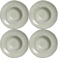 Conjunto 4 Pratos para Massas Risotos Porto Brasil Pistache 340ml Cerâmica Orgânico
