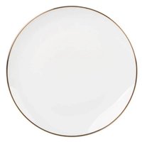 Conjunto 24 Pratos de Sobremesa Porcelana Borda Dourada 19cm L'Hermitage Restaurante Buffet