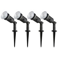 Kit 4 Luminárias Preta Espeto Jardim Projetor Lâmpada E27 Bivolt Summer Dital