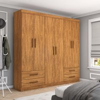 Guarda-Roupa Casal Dubai 6 Portas 4 Gavetas Multimóveis CR35556 Cinamomo