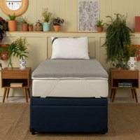 Pillow Top Solteiro King Guldi Dream Espuma D50 Viscoelástica com Alça (5x96x203) Branco e Cinza