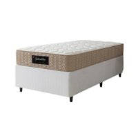 Cama Box Colchão Solteiro Molas Ensacadas Splendido 88x188x62cm Munhoz Bege/Branco