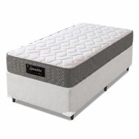 Cama Box Colchão Solteiro Molas Ensacadas Splendido 88x188x62cm Munhoz Cinza/Branco