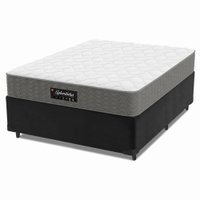 Cama Box Colchão Casal Molas Ensacadas Splendido 138x188x62cm Munhoz - Cinza/Branco