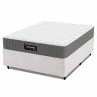 Cama Box Desmontável Colchão Queen Molas Ensacadas Splendido Cinza/Branco 158x198x62cm Munhoz