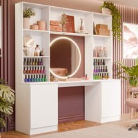 Mesa de Manicure Profissional com Estante 2 Portas 5 Prateleiras Smart Multimóveis MP6069