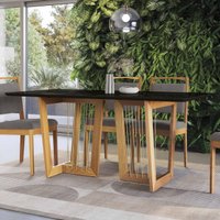 Conjunto Sala de Jantar Lina em Madeira Maciça 6 Cadeiras Boucle Cinza