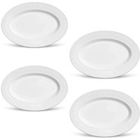 Kit 4 pçs Travessas Médias Cerâmica Branca Roma Porto Brasil