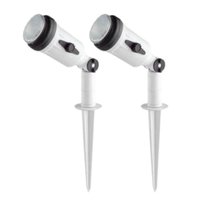 Kit 2 Luminárias Espeto para Jardim Bivolt Branco Projetores