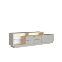 Rack para TV até 55 Polegadas 200cm com Nichos 2 Gavetas Prateleira de Virdro e Iluminação em LED Urban Arenas