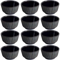 12 Ramequins 170ml Cerâmica Azul Titanium Porto Brasil 9x5cm