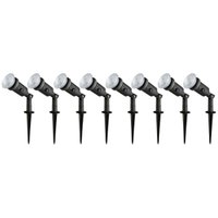 Kit 8 Luminárias Espeto para Jardim Preto Projetor Iluminaçã