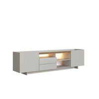 Rack para TV até 65 Polegadas 200cm com Nichos 2 gavetas e Iluminação em LED Monaco Mel/Arenas