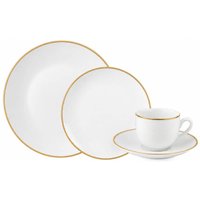 Aparelho de Jantar Café 16 Peças Legacy Gold Porcelana Branc