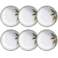 Jogo 6 Pratos Fundos Cerâmica Branco Bio Bananê 22,5cm Porto