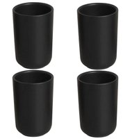 Jogo 4 Copos Altos 110ml Cerâmica Stoneware Neo Preto Matte