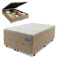 Cama Box Baú King Colchão Ortopédico Magnus Molas Superlastic Pillow Top 193x203x79cm Hip Sleep