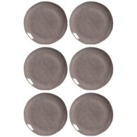 Jogo 6 Pratos Rasos Bio Shimeji Cerâmica Porto Brasil 28x2cm