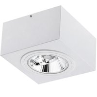 Luminária Plafon Branco de Sobrepor Box 17x9,5cm Bivolt Dital Aluzinc Soquete GU10