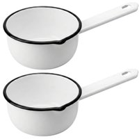 Kit 2 Papeiros Esmaltados N12 com Cabo Panelinha Branca Ágata Cozinha Metallouça