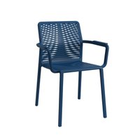 Cadeira Livy Malfi Plaxmetal Empilhável Azul Petróleo em Polipropileno
