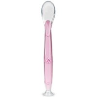 Colher de Silicone para Bebê 6 meses com Ventosa Treinamento Intrudução Alimentar Menina Rosa