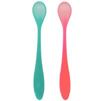 Jogo 2 Colher para Introdução Alimentar Buba Termossensíveis Bebê Polipropileno Coloridas