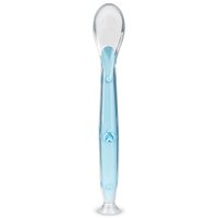 Colher de Silicone para Bebê 6 Meses  com Ventosa Treinamento Intrudução Alimentar Menino Azul