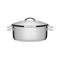 Caçarola Tramontina Solar Rasa em Aço Inox Fundo Triplo Tampa e Alças 24 cm 4,7 L