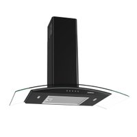 Coifa Nardelli de Parede Clean Vidro Curvo Preto 80cm