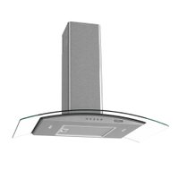 Coifa de Parede Clean Vidro Curvo Kromanox 80cm Nardelli