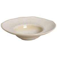 Prato para Massa Orgânico Latte 25cm Risoto Caldo Cerâmica Porto Brasil Chapéu Mesa Posta Restaurante