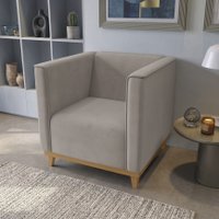 Poltrona Ravena Kappesberg Veludo Cinza
