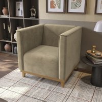 Poltrona Ravena Kappesberg Veludo Deluxe Bege